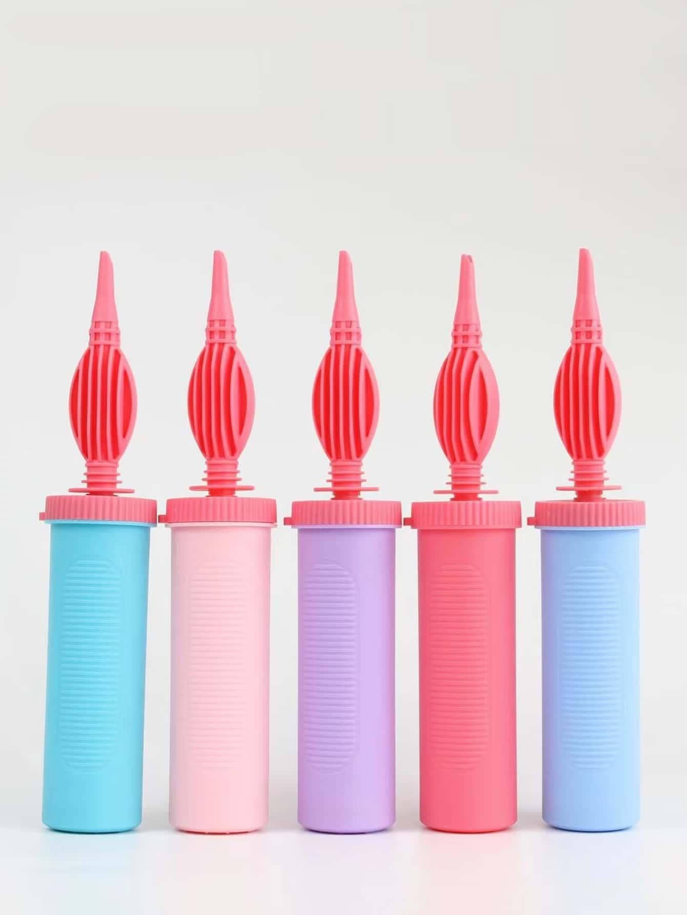 1入組隨機色小氣球兩穿手動泵適合派對 - 粉色 - 查看 1