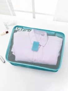 6入組旅行收纳包,便攜衣服收納袋行李包裝袋適用於內衣化妝品 - 藍色 - 查看 4