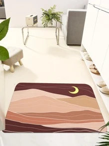 1 cái Thảm Họa Tiết Mặt Trăng, Thảm Cửa Polyester Hiện Đại Cho Gia Đình - Nhiều màu - Xem 3