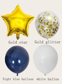 7 件装亮片装饰星形气球，现代乳胶装饰气球，适用于婚礼、派对、节日、圣诞节