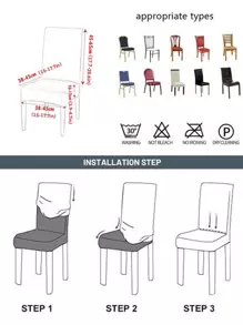 1pc/4pcs/6pcs Solid Color Gold Rhinestone Velvet Chair Cover, Removable Elastic Dining Chair Slipcover