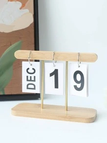 1 đồ thủ công trang trí bằng gỗ, đối tượng trang trí thiết kế lịch sáng tạo cho gia đình - Màu vàng - Xem 4