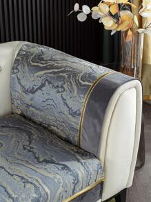 1pc Marble Pattern Sofa Towel - Grey - View 5