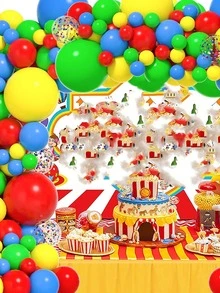 120入組/套乳膠氣球花環派對用浪漫混色亮片細節氣球拱門 - 彩色 - 查看 4