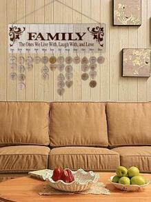 1 件木质壁挂，创意口号图形心形装饰挂饰，适用于客厅、卧室、家居装饰、房间装饰、墙壁装饰