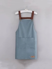 1/2/4 Chiếc Tạp Dề Chống Thấm Nước Đơn Giản Và Thời Trang Có Dây Đeo Cổ Để Bảo Vệ Dầu/Bẩn-Thích Hợp Cho Tiệm Làm Móng Tay, Quán Trà, Và Nhà Bếp Tại Nhà, Tạp Dề Eo Unisex - Màu xanh lam - Xem 1