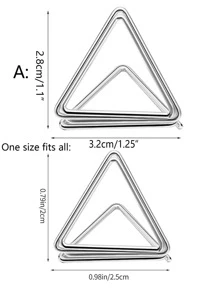 10入組鐵合金卡極簡風格三角形形狀卡片夾適用於家庭 - 銀色 - 查看 4
