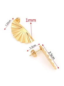 10 Cái/bộ Thời Trang Quạt Bằng Thép Không Gỉ Tự Làm Bông Tai Phụ Kiện Dành Cho Nữ Cho Tự Làm Trang Sức Làm - Vàng - Xem 4