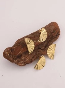 10 Cái/bộ Thời Trang Quạt Bằng Thép Không Gỉ Tự Làm Bông Tai Phụ Kiện Dành Cho Nữ Cho Tự Làm Trang Sức Làm - Vàng - Xem 2