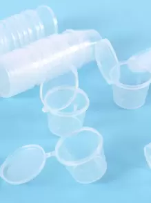 Juego de 50 platos descartables de plástico para salsa, taza descartable transparente minimalista para salsa para suministros de cocina, útiles escolares, fiesta de regreso a clases, fiesta de Navidad, decoraciones navideñas, regalos y decoraciones navideñas - transparente - Ver 5