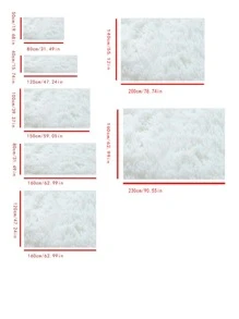 1pc White Rug, Minimalist Polyester Fluffy Floor Carpet For Home - White - View 6