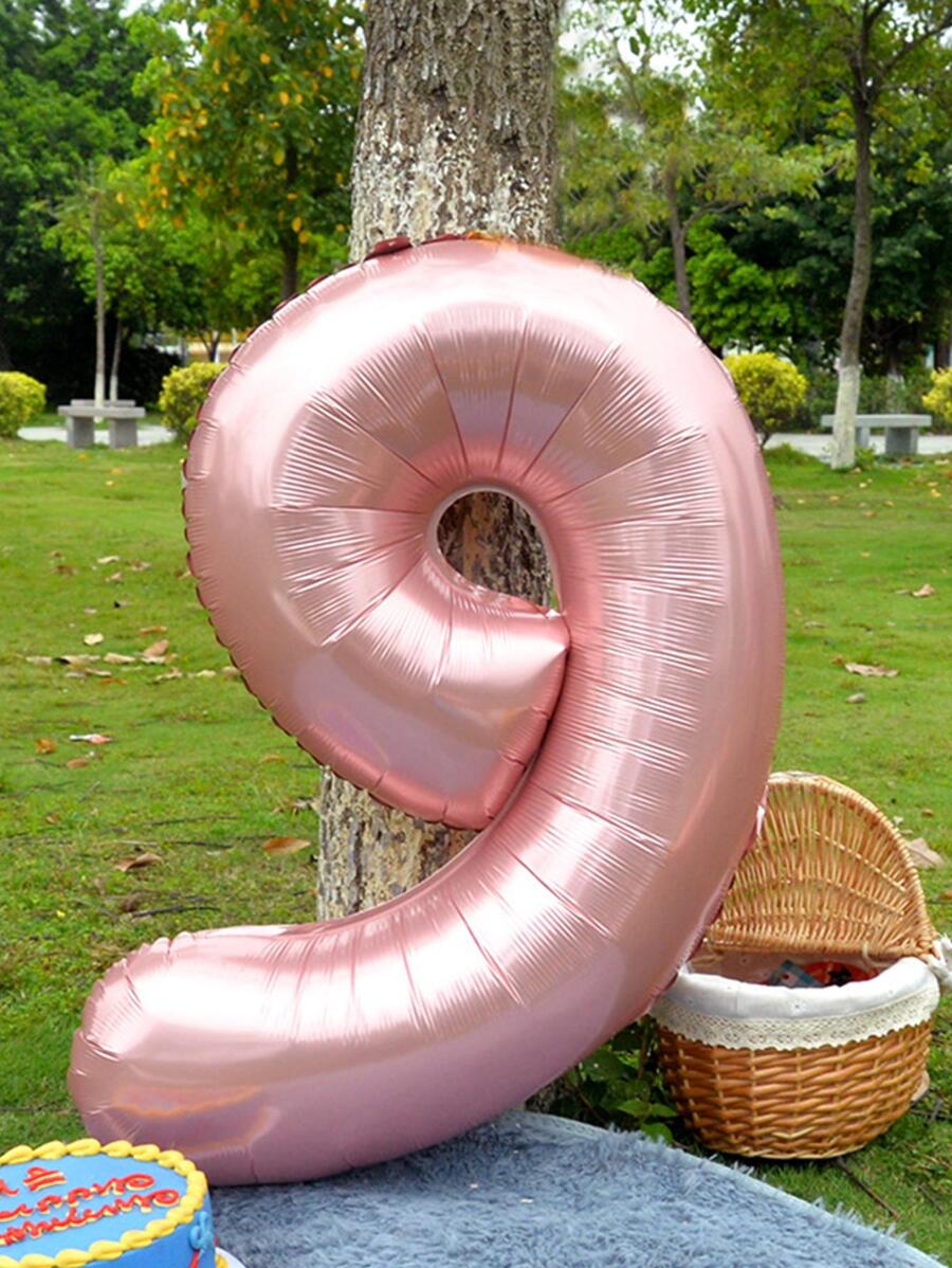 5入組/套PP氣球創意數字設計派對裝飾氣球 - 玫瑰金 - 查看 1