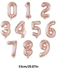5入組/套PP氣球創意數字設計派對裝飾氣球 - 玫瑰金 - 查看 3