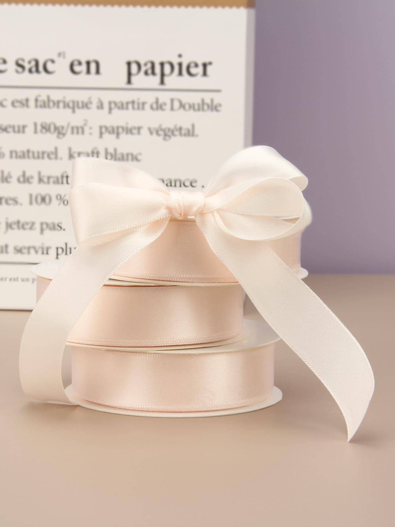 1pc Solid Gift Wrap Ribbon, Modernist Polyester Filament Ribbon For Party