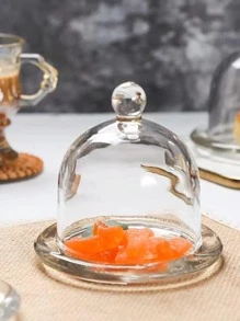 1 pieza Bandeja de vidrio con tapa, bandeja de alimentos moderna y transparente para cocina como regalo de Navidad - transparente - Ver 5