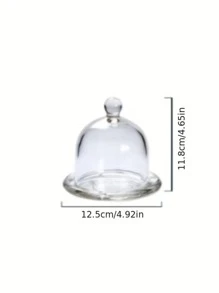 1 pieza Bandeja de vidrio con tapa, bandeja de alimentos moderna y transparente para cocina como regalo de Navidad - transparente - Ver 10
