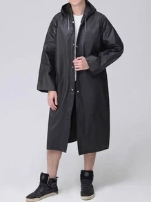 1入組雨衣,加厚防水雨衣,女士男士黑色野營防水雨衣套裝 - 黑色 - 查看 3