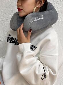 1 Gối Hình Chữ U Du Lịch, Gối Chữ U Cho Văn Phòng, Du Lịch - Xám - Xem 3