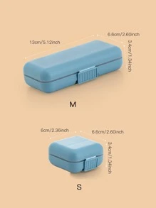 1pc Portable Multifunctional Storage Box, Silica Gel Ring With Double Seal, Partitioned Box For Medicine, Jewelry And Miscellaneous Items - Blue - View 4