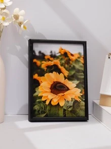 1 pieza con patrón de girasol Marco para fotos sin interno simple negro Marco para foto - Negro - Ver 4