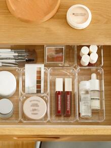 1 件 PS 化妆品收纳盒，现代透明化妆品收纳盒，适合家庭、假日海滩、浴室收纳、卧室收纳，大容量 - 無色 - 查看 3