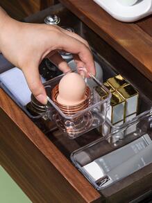 1 件 PS 化妆品收纳盒，现代透明化妆品收纳盒，适合家庭、假日海滩、浴室收纳、卧室收纳，大容量 - 無色 - 查看 8