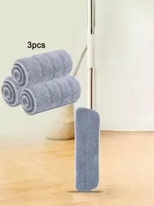 3入組拖把極簡風格滌綸平板拖把墊適用於家庭 - 灰色 - 查看 1
