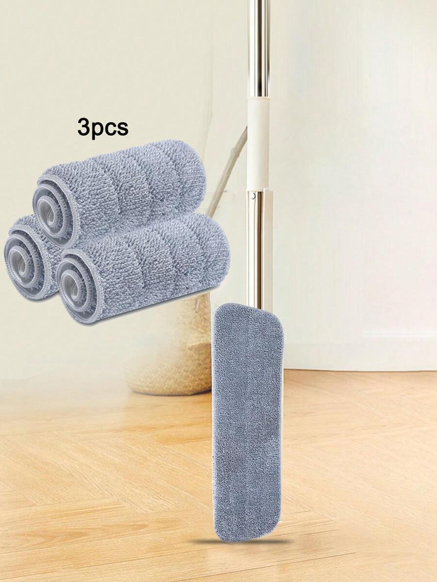 3入組拖把極簡風格滌綸平板拖把墊適用於家庭 - 灰色 - 查看 1