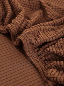 1入組素色沙發座墊套簡約絎縫設計家用防滑沙發墊套四季皆宜 - 咖啡棕 - 查看 6