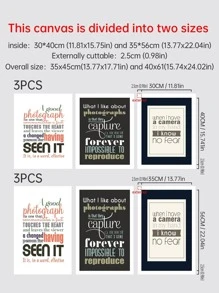 3 Khẩu Hiệu Đồ Họa Có Khung Tranh, Chữ Hiện Đại Đồ Họa Treo Tường Tranh Nghệ Thuật Cho Trang Trí Tường Nhà - Nhiều màu - Xem 3