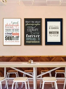 3 Khẩu Hiệu Đồ Họa Có Khung Tranh, Chữ Hiện Đại Đồ Họa Treo Tường Tranh Nghệ Thuật Cho Trang Trí Tường Nhà - Nhiều màu - Xem 5