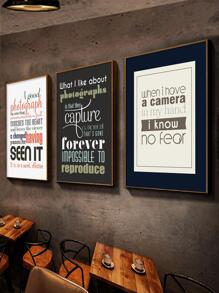 3 Khẩu Hiệu Đồ Họa Có Khung Tranh, Chữ Hiện Đại Đồ Họa Treo Tường Tranh Nghệ Thuật Cho Trang Trí Tường Nhà - Nhiều màu - Xem 4