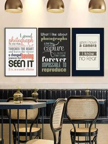 3 Khẩu Hiệu Đồ Họa Có Khung Tranh, Chữ Hiện Đại Đồ Họa Treo Tường Tranh Nghệ Thuật Cho Trang Trí Tường Nhà - Nhiều màu - Xem 6