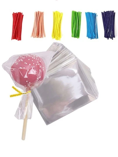 100pcs Disposable Plastic Packaging Bag,Simple Clear Portable Food Storage Bag School Supplies Food Bag Food Box Suitable For Candy Chocolate Cookies Etc.