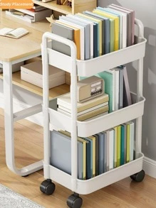 1pc Solid Color Book Storage, Simple Multi-purpose Home School Book Holder - White - View 4
