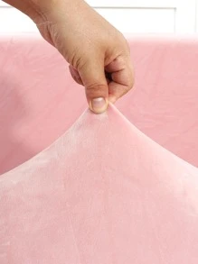 1入冬季溫暖銀狐絨純色彈性沙發套，現代極簡風格防滑全包覆式沙發套，通用L型沙發和1/2/3/4座椅沙發，贈送一個枕套 - 粉色 - 查看 9