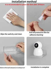 1入組透明壁掛式儲物架 - 無色 - 查看 6