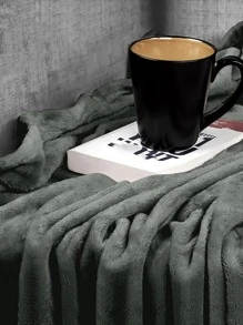 1 szt. Koc w jednolitym kolorze, prosty koc w jednolitym kolorze do łóżka - Beżowy - Zobacz 3