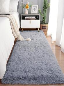 Unicolore Duveteux Tapis , Lampe Gris En Polyester En Peluche Tapis , Pour Salon , Chambre À Coucher - Gris pâle - Voir 3