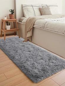 Unicolore Duveteux Tapis , Lampe Gris En Polyester En Peluche Tapis , Pour Salon , Chambre À Coucher - Gris pâle - Voir 9