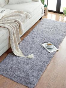 Unicolore Duveteux Tapis , Lampe Gris En Polyester En Peluche Tapis , Pour Salon , Chambre À Coucher - Gris pâle - Voir 11