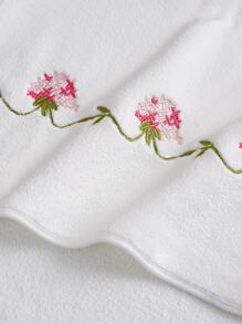 1/2/3件装涤纶刺绣花卉珊瑚绒浴巾/手巾/洗脸巾，花卉家居装饰，适用于浴室、酒店、健身房、旅行、礼品、沙龙、运动、户外、海滩、学校、返校季、旅行配件、家居用品、毛巾、护肤品 - 粉色 - 查看 10