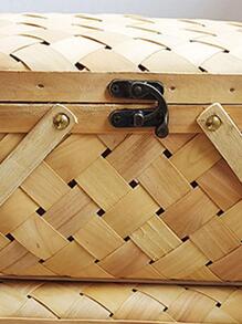 1 pieza Caja de almacenamiento madera - Caqui - Ver 5