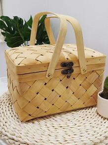 1 pieza Caja de almacenamiento madera - Caqui - Ver 4