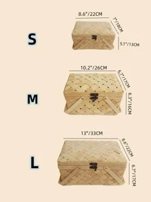 1 pieza Caja de almacenamiento madera - Caqui - Ver 7