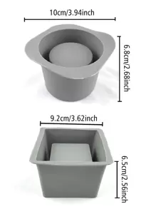 2 件花盆形状 DIY 硅胶模具 - 灰色 - 查看 3