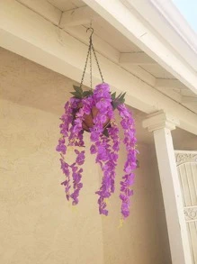 12pcs Plastic Artificial Floral Vine, Fake Flower For Wedding, Home Decor - Red Violet - View 8