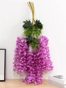 12pcs Plastic Artificial Floral Vine, Fake Flower For Wedding, Home Decor - Red Violet - View 6