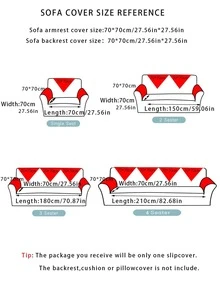 1pc Geometric Pattern Sofa Towel, Modern Polyester Anti-slip Sofa Cover Blanket For Living Room - Royal Blue - View 7