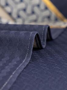 1pc Geometric Pattern Sofa Towel, Modern Polyester Anti-slip Sofa Cover Blanket For Living Room - Royal Blue - View 4